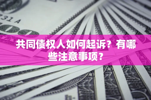 济南共同债权人如何起诉？有哪些注意事项？