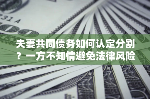 济南夫妻共同债务如何认定分割？一方不知情避免法律风险必看！